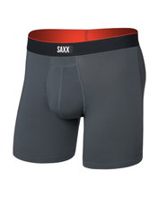 SAXX Boxershorts Multisport Mesh Boxer Brief Fly grau Herren - 1 Stück